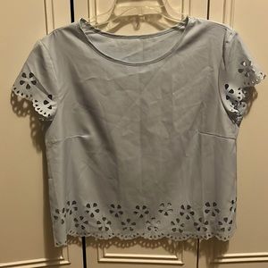 Cropped Light Blue Blouse